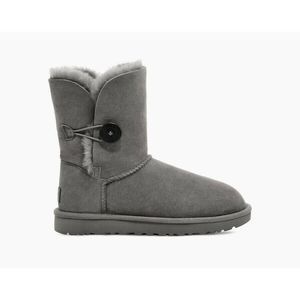 UGG Australia Girls Gray Bailey Button Suede Sheep